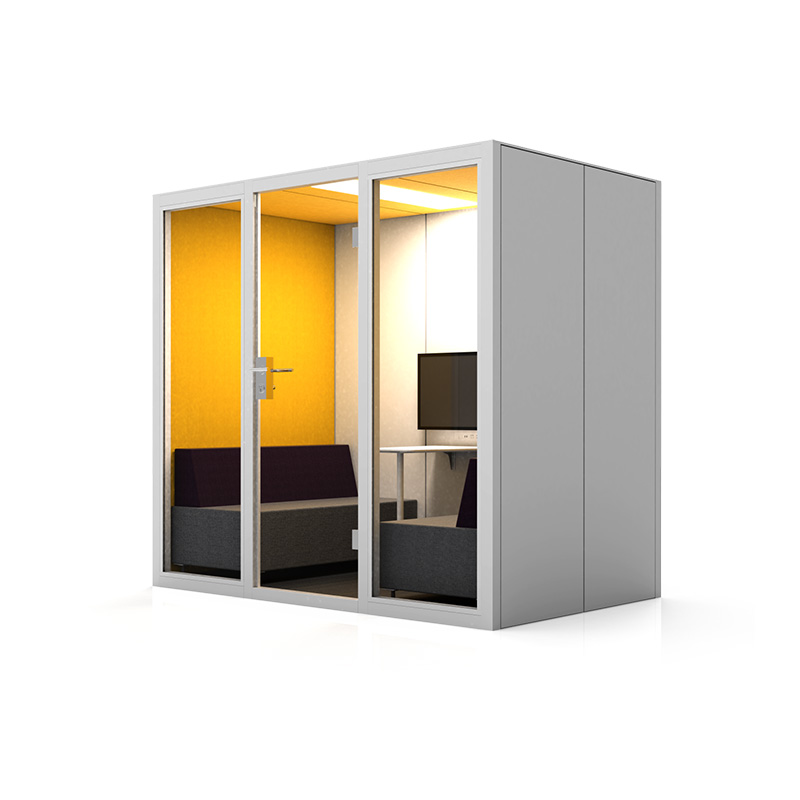 Soundproof privacy double phone booth