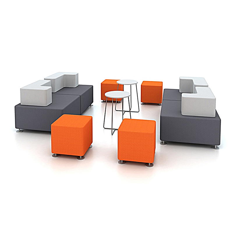 Indoor fabric modular sofa with backrest for public area