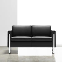 Leather office sofa with stainless steel leg