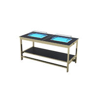 Aluminium alloy live cooking station rectangle table foldable buffet station with optional induction