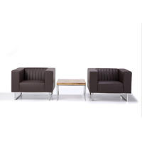 Modern office equipment sectional lounge black leather design sofa