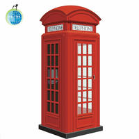 Support OEM Metal Material London phone booth for indoor or outdoor