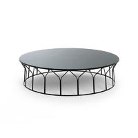 Simple style tempered glass top tea center coffee table