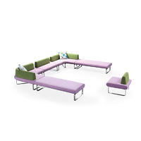 Stainless steel and Leather Events Modular Sofa